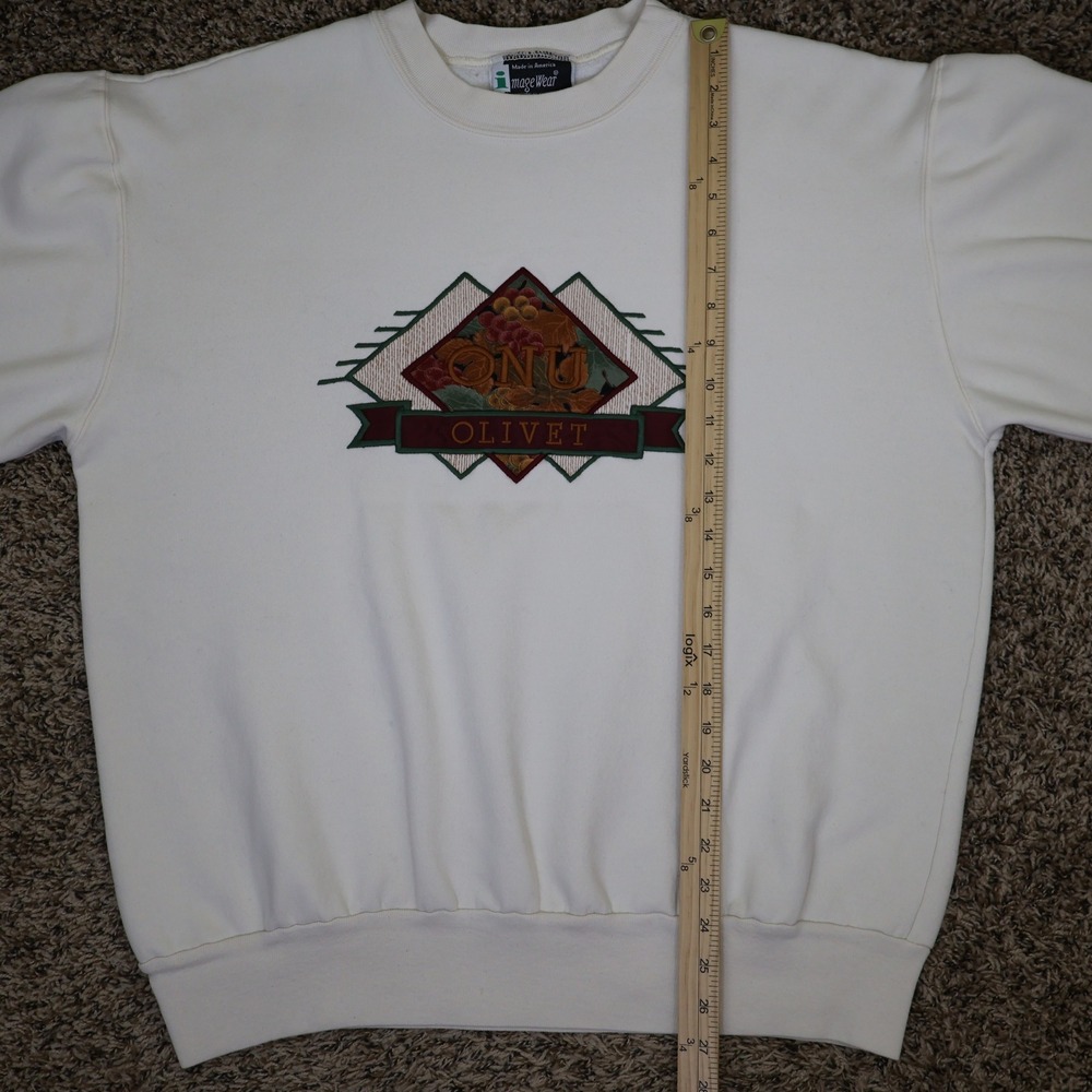 Vintage Olivet Nazarene University Sweatshirt Adult Large Embroidered White - Picture 7 of 9